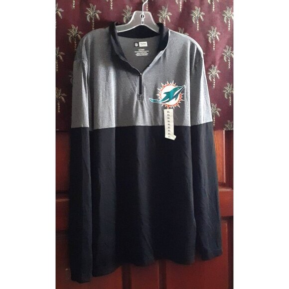 Miami Dolphins NFL Team Apparel 1/4 Zip Long Sleeve Jacket Mens XL New - Picture 8 of 8